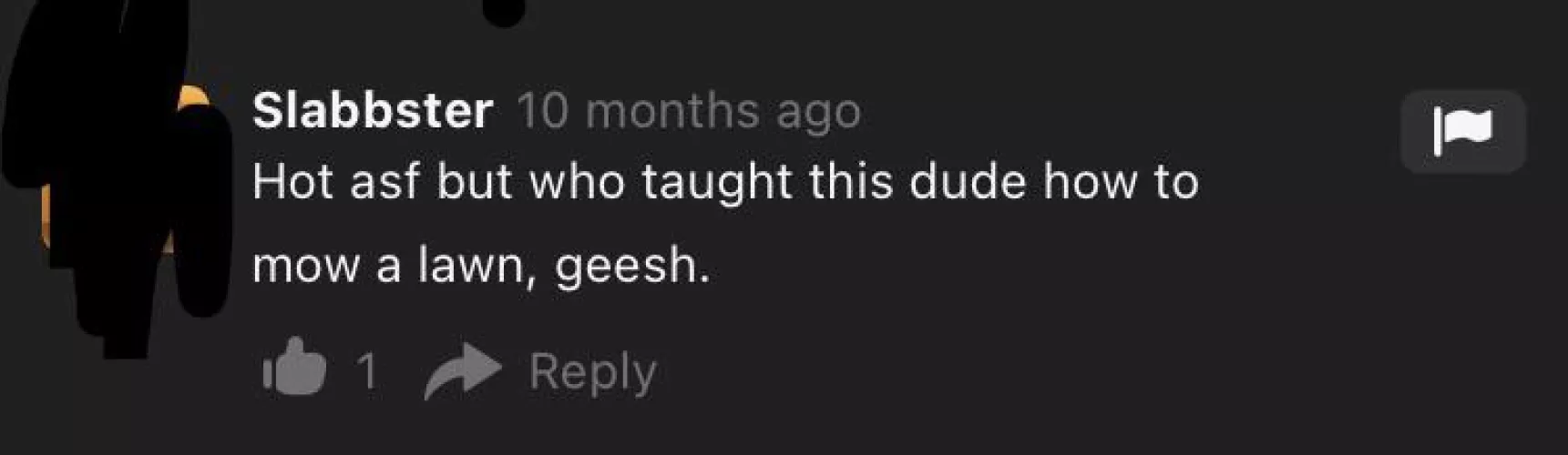 The video in question was just a guy mowing a lawn with booty shorts on