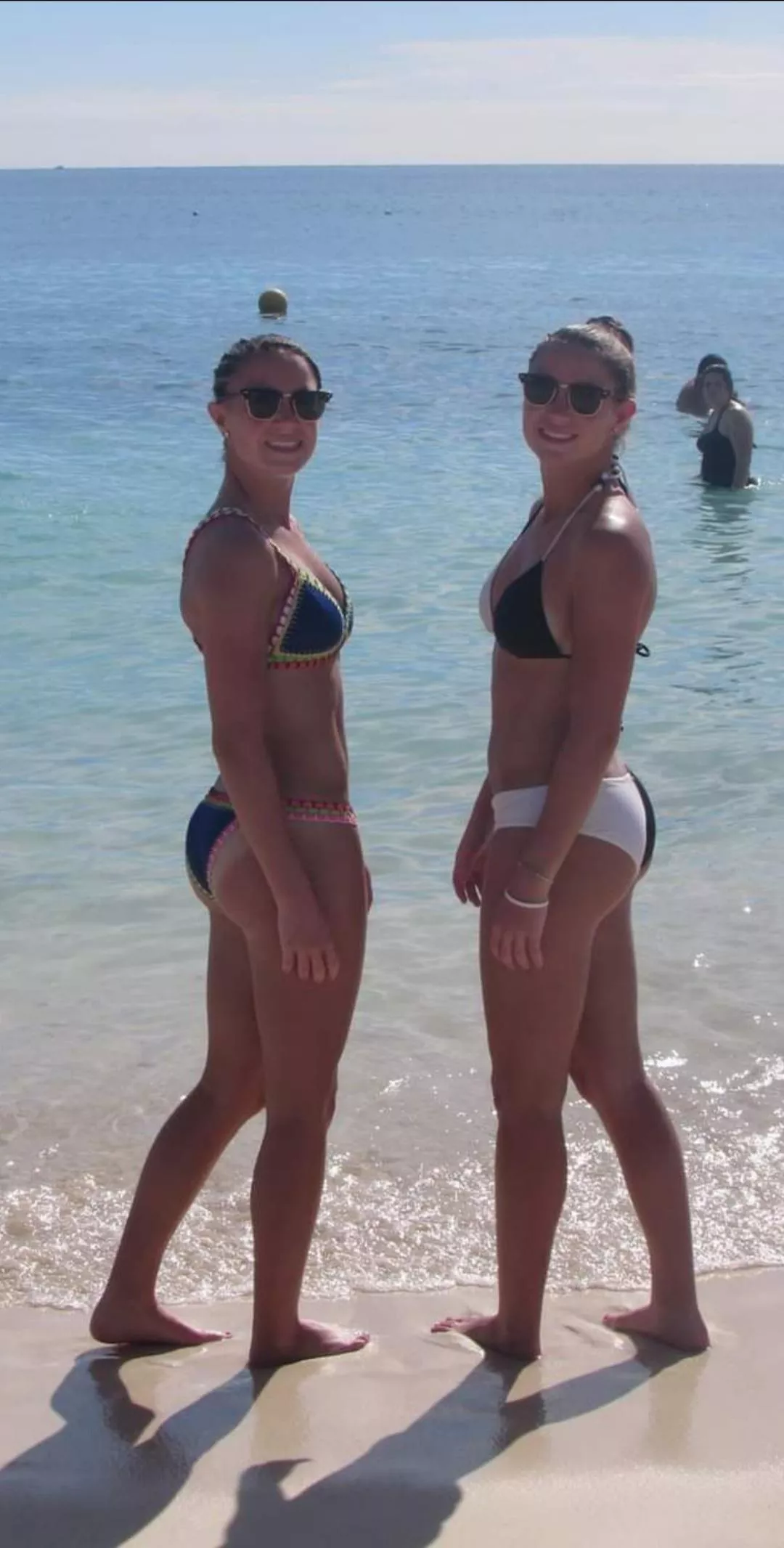 Twin college girls in their bathing suits (1 of 2)