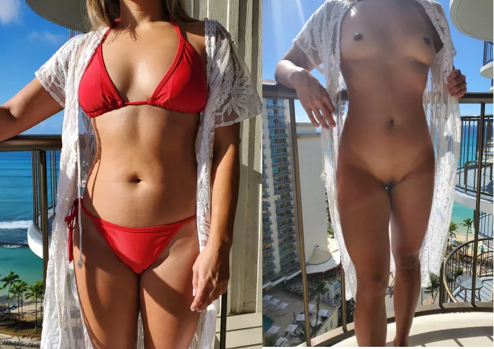 Two views of me on the same balcony, I am guessing there is one you prefer
