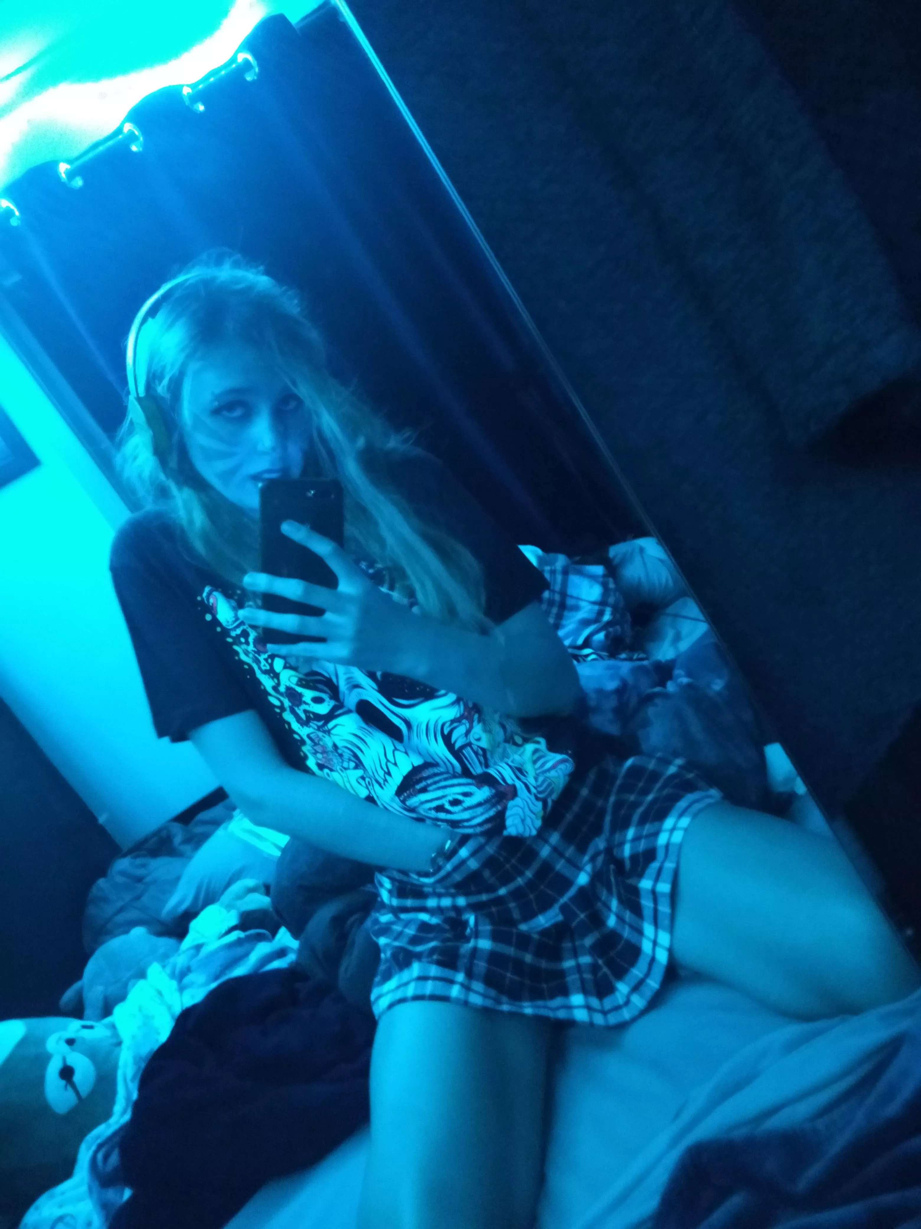 Wrestle my clothes off of me on the bed?