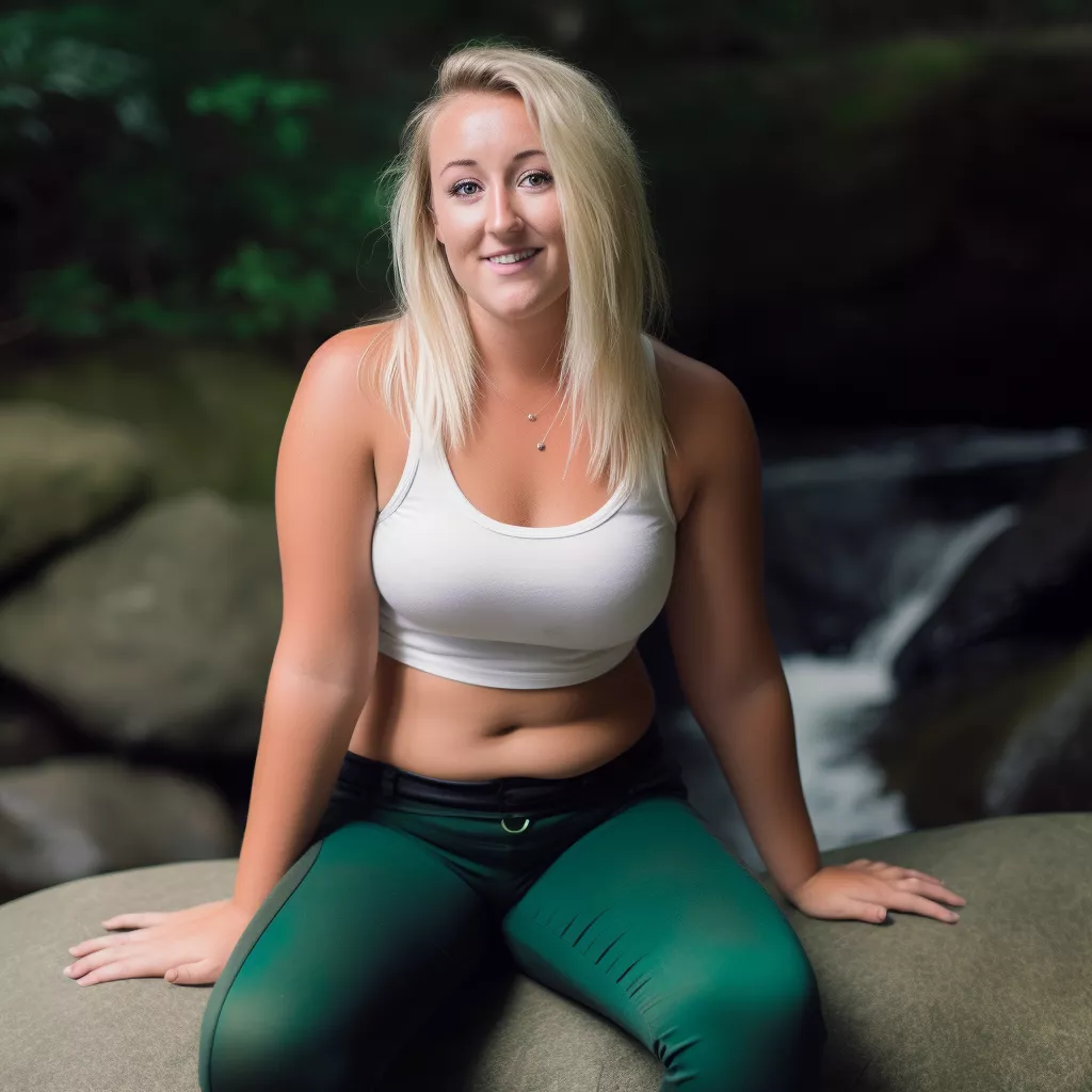 Before a cooling splash under the waterfall in the background