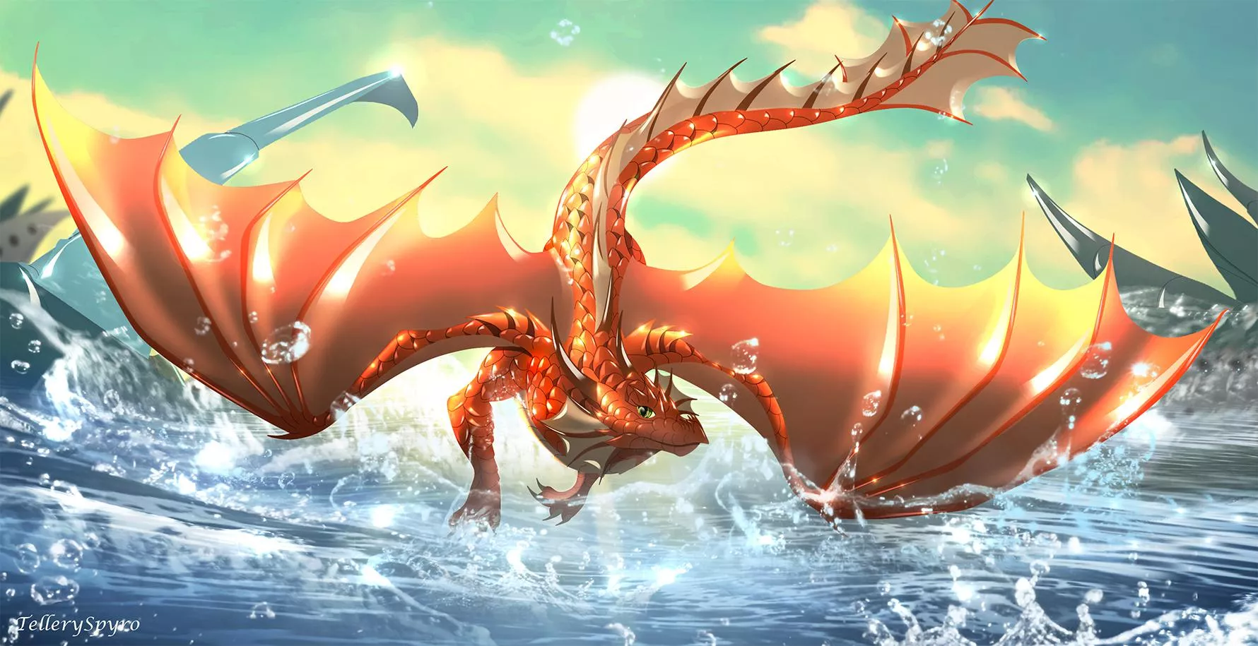 Flying over the ocean (Commission)