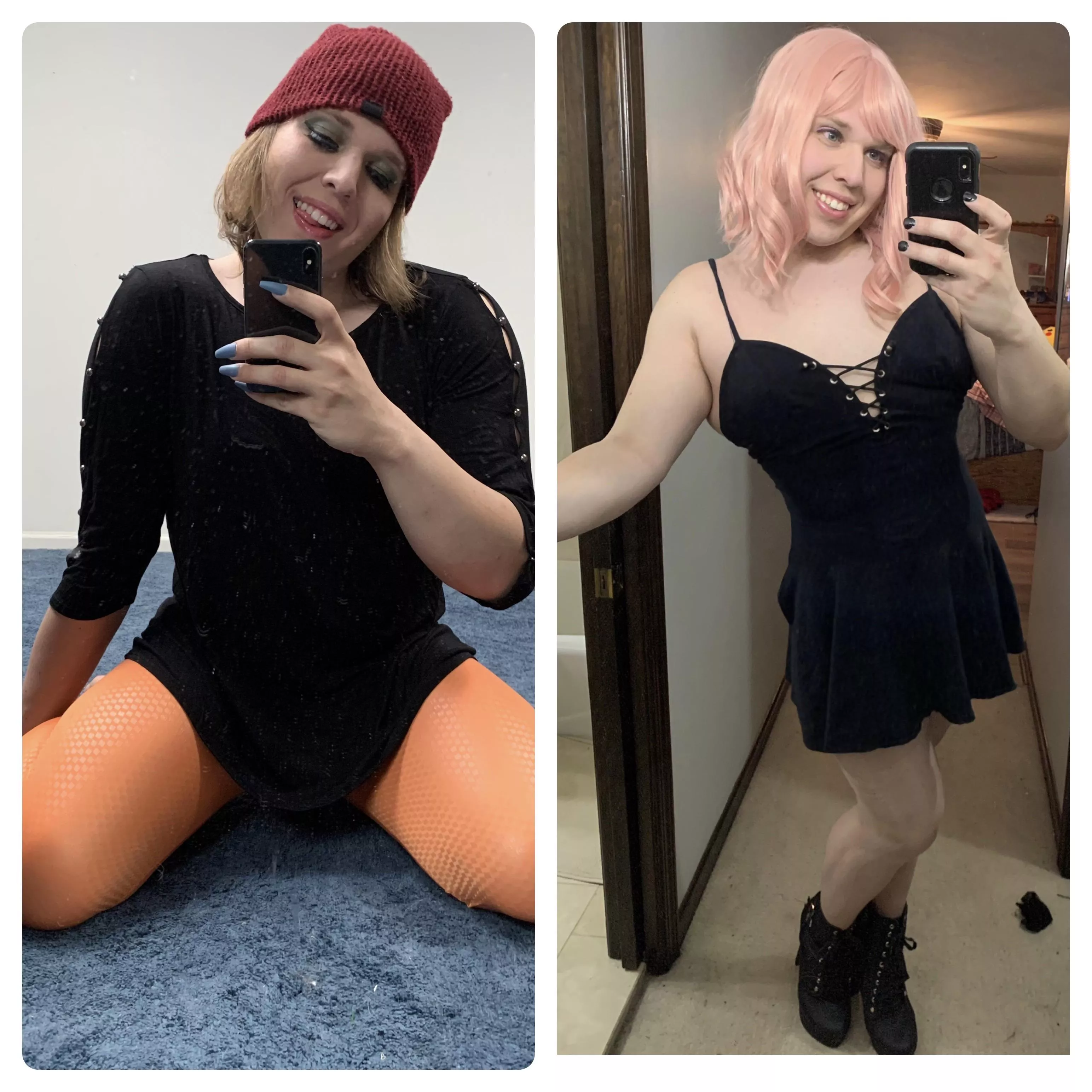 Happy I realized dresses and pink hair were better 😋💕