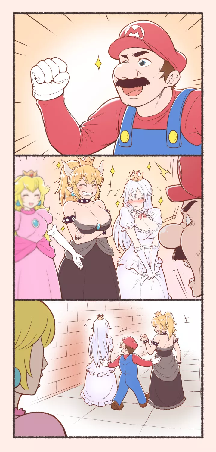 Mario finds two better princesses