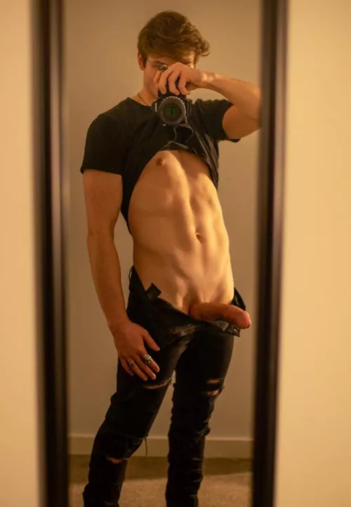 My college cock on display