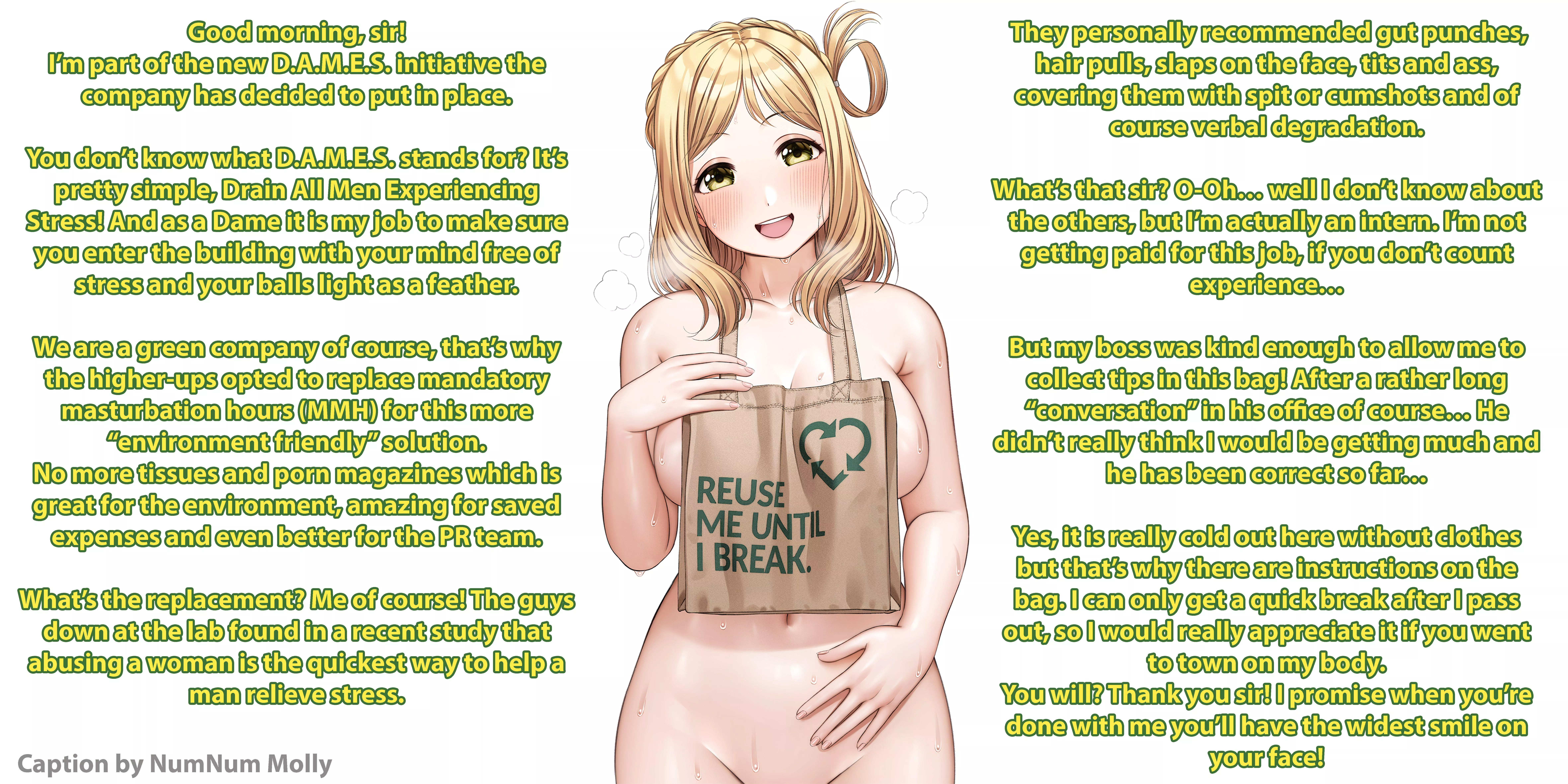 Reuse Until She Breaks! [Rough][Corrupt Company][Unpaid Intern][Free use][Abuse][Willing and Cheerful][Corporate Speech][Artist: Yonsi]