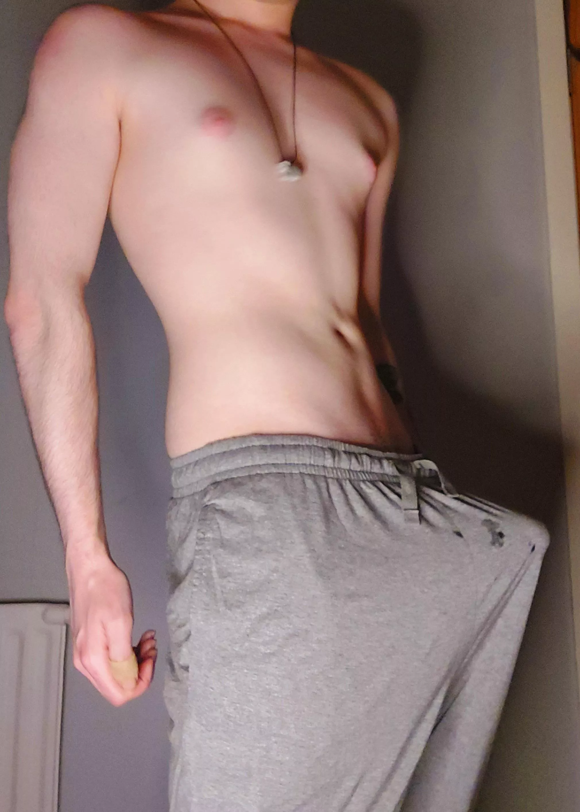 Something about grey sweatpants