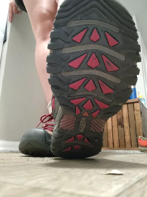 Which lucky pup wants to clean the tread of my hiking boots with his tongue? [OC]