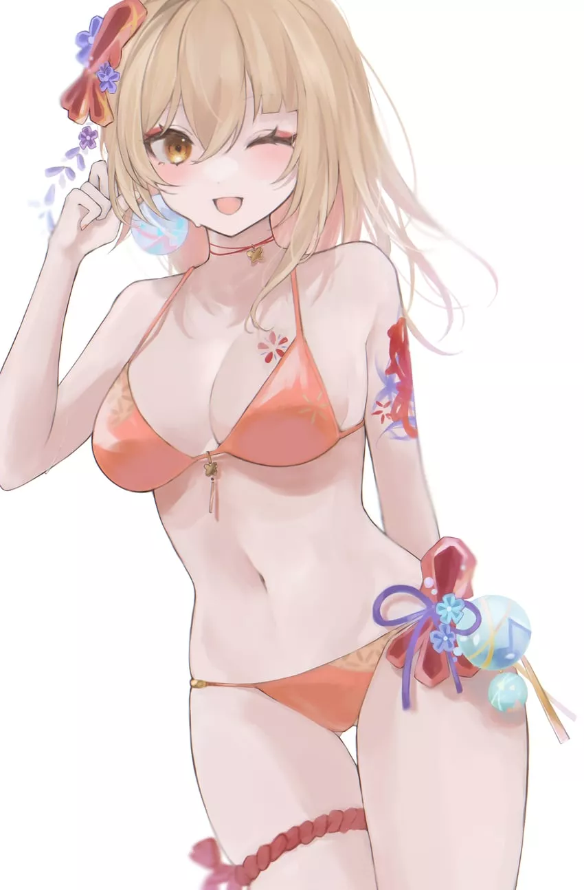 Yoimiya in her swimming costume.