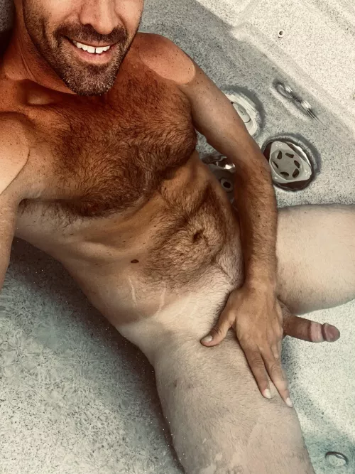 [42] I heard somewhere that bathing suits aren’t great for hot tubs. I’m gonna listen.