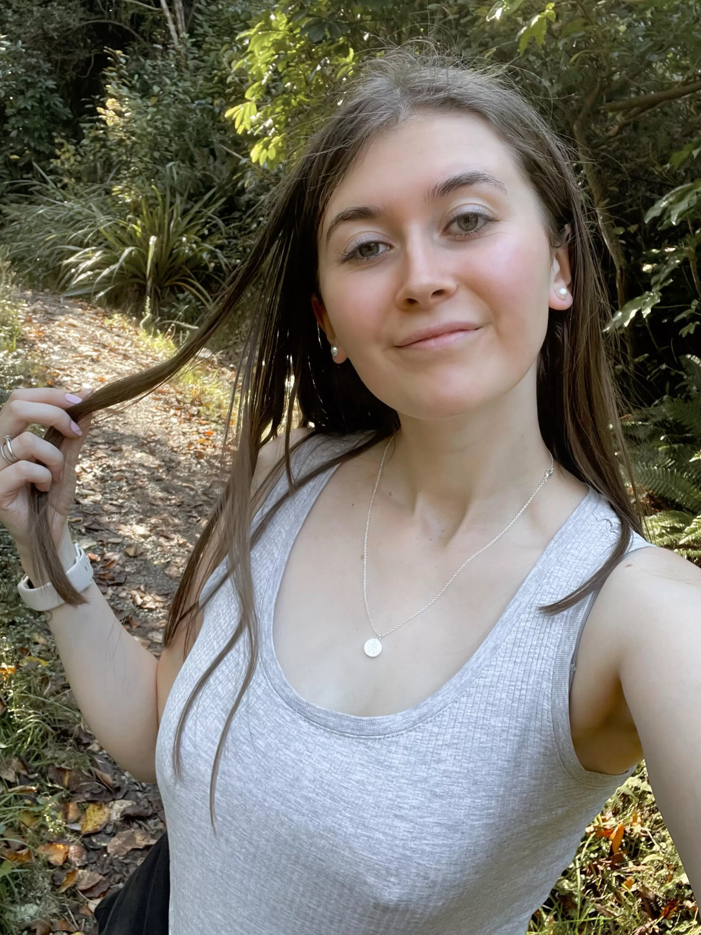 Braless bush walk today