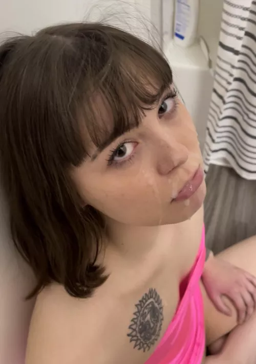 Do I still look cute with cum on my face