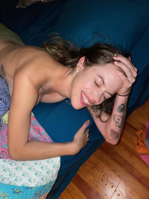 Happiest when covered in a sexy mess 🙈💦 [OC]