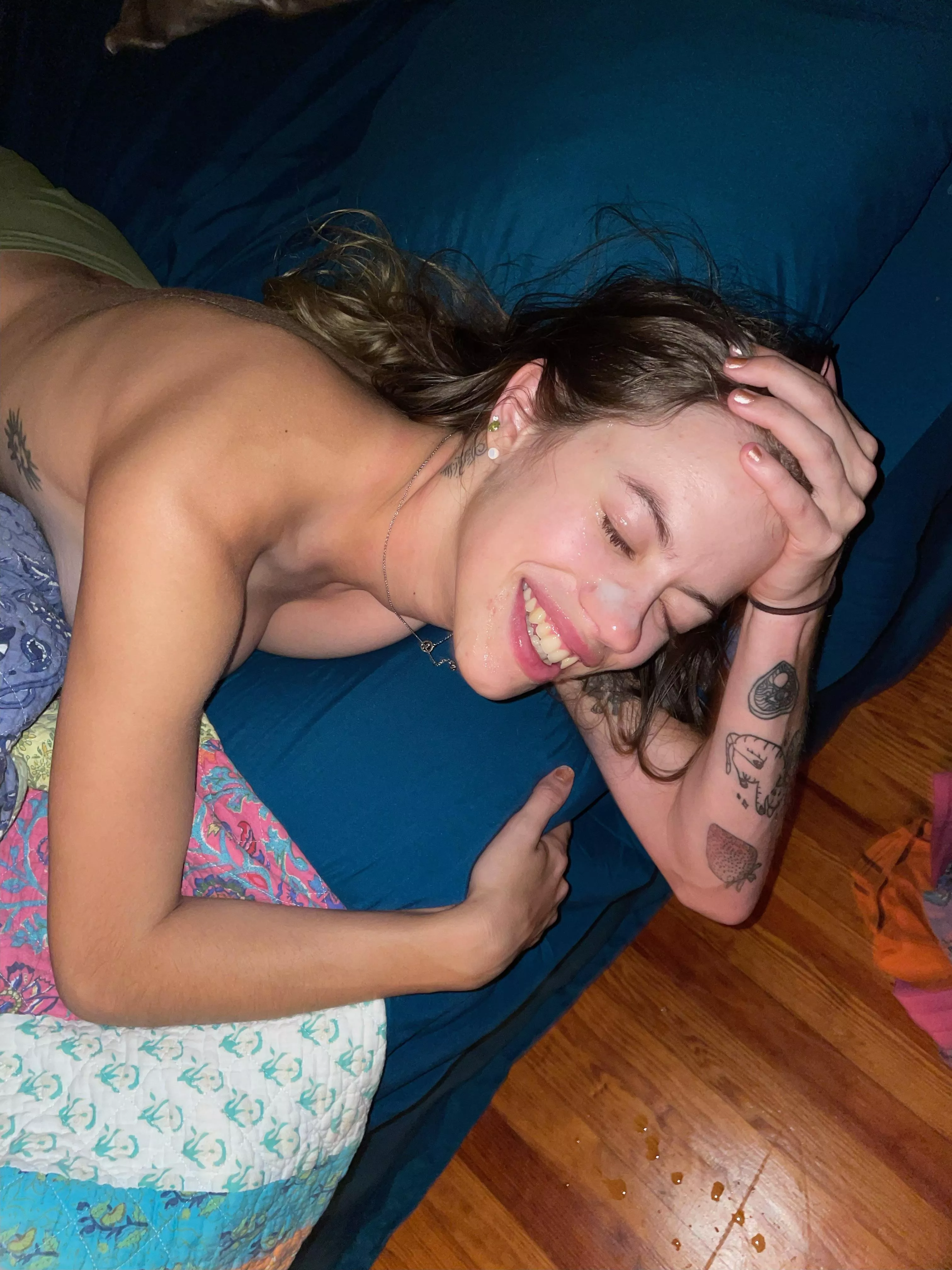 Happiest when covered in a sexy mess 🙈💦 [OC]