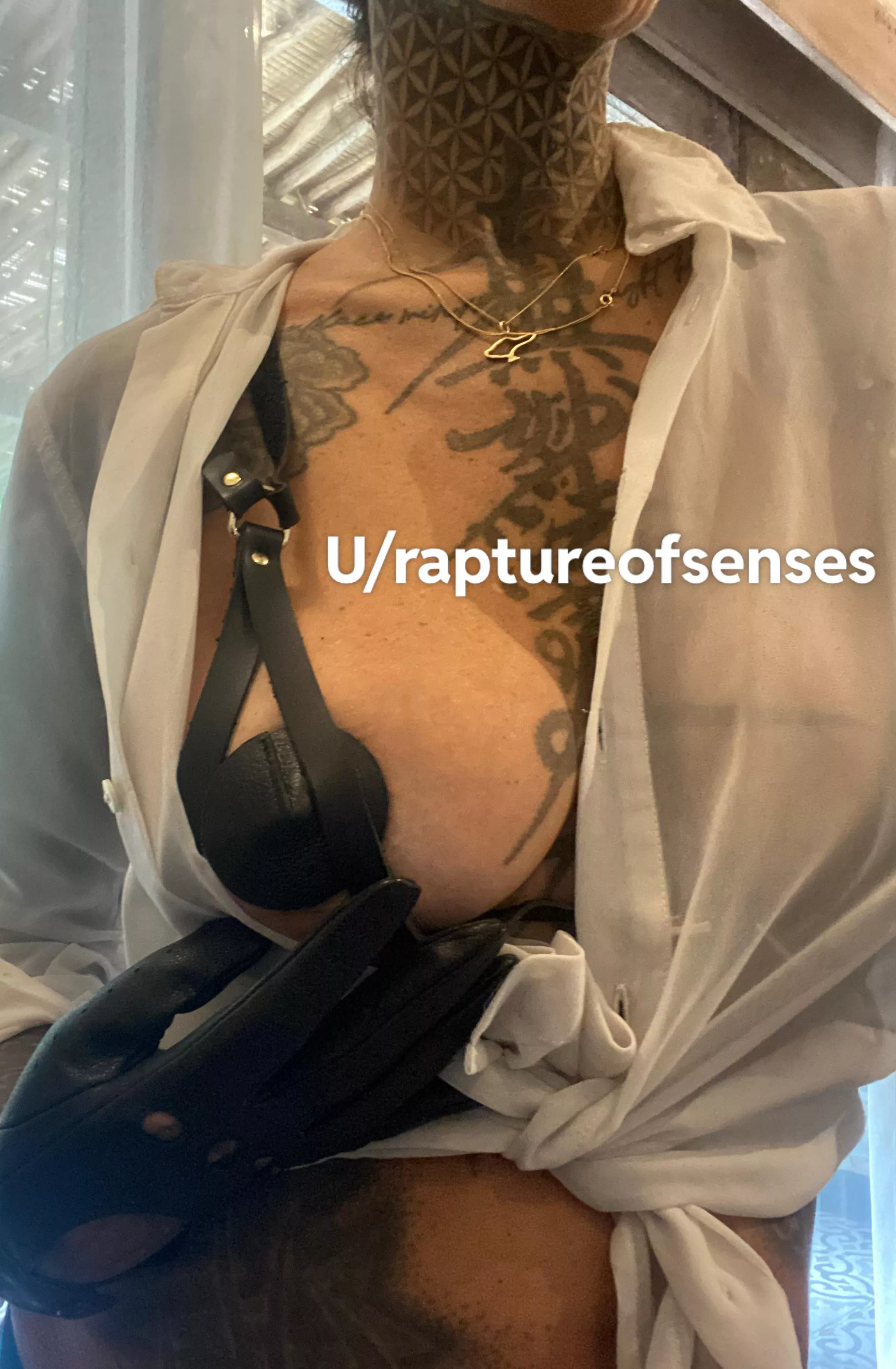 Motorcycle gloves and leather bra