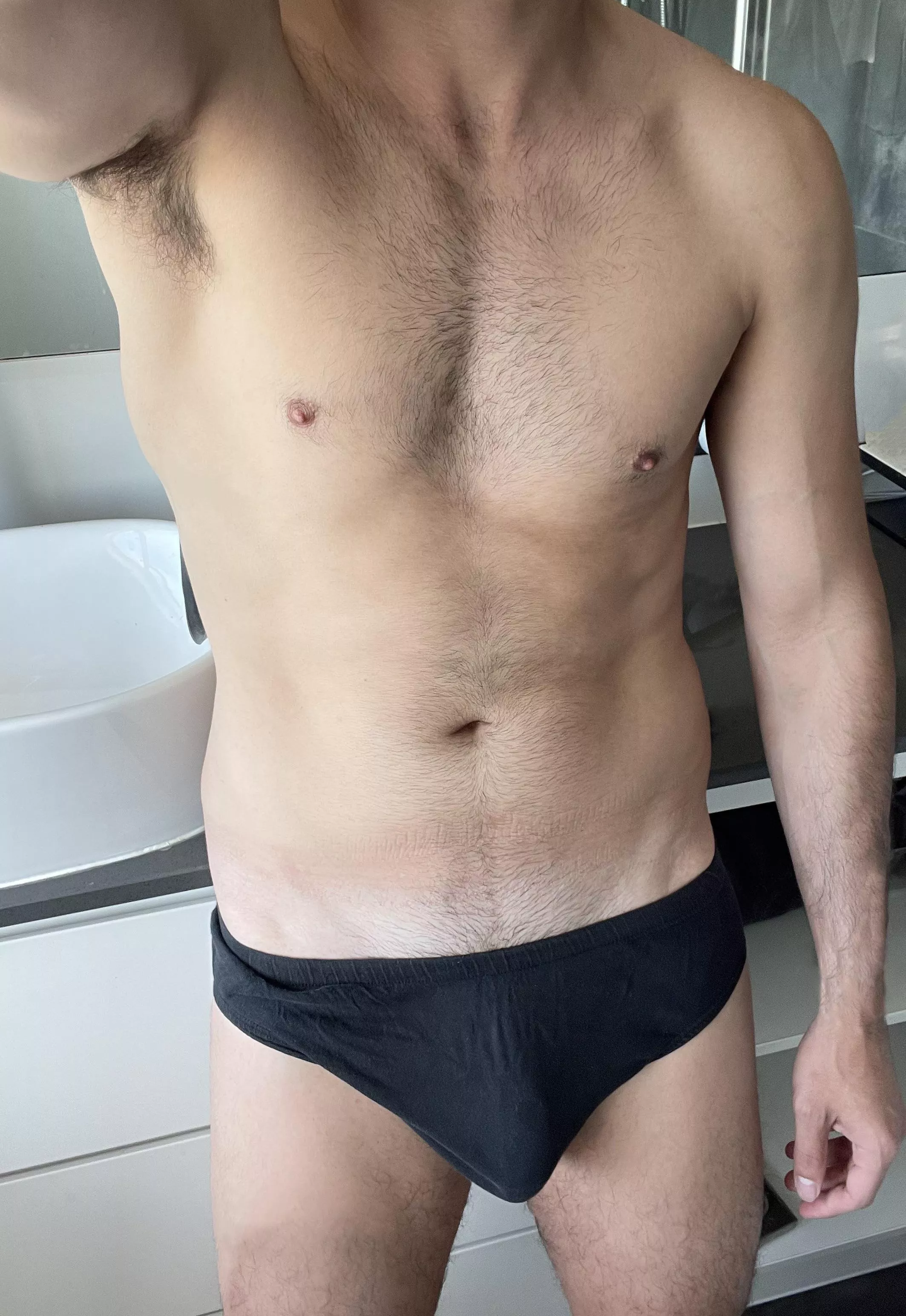 Plain black briefs