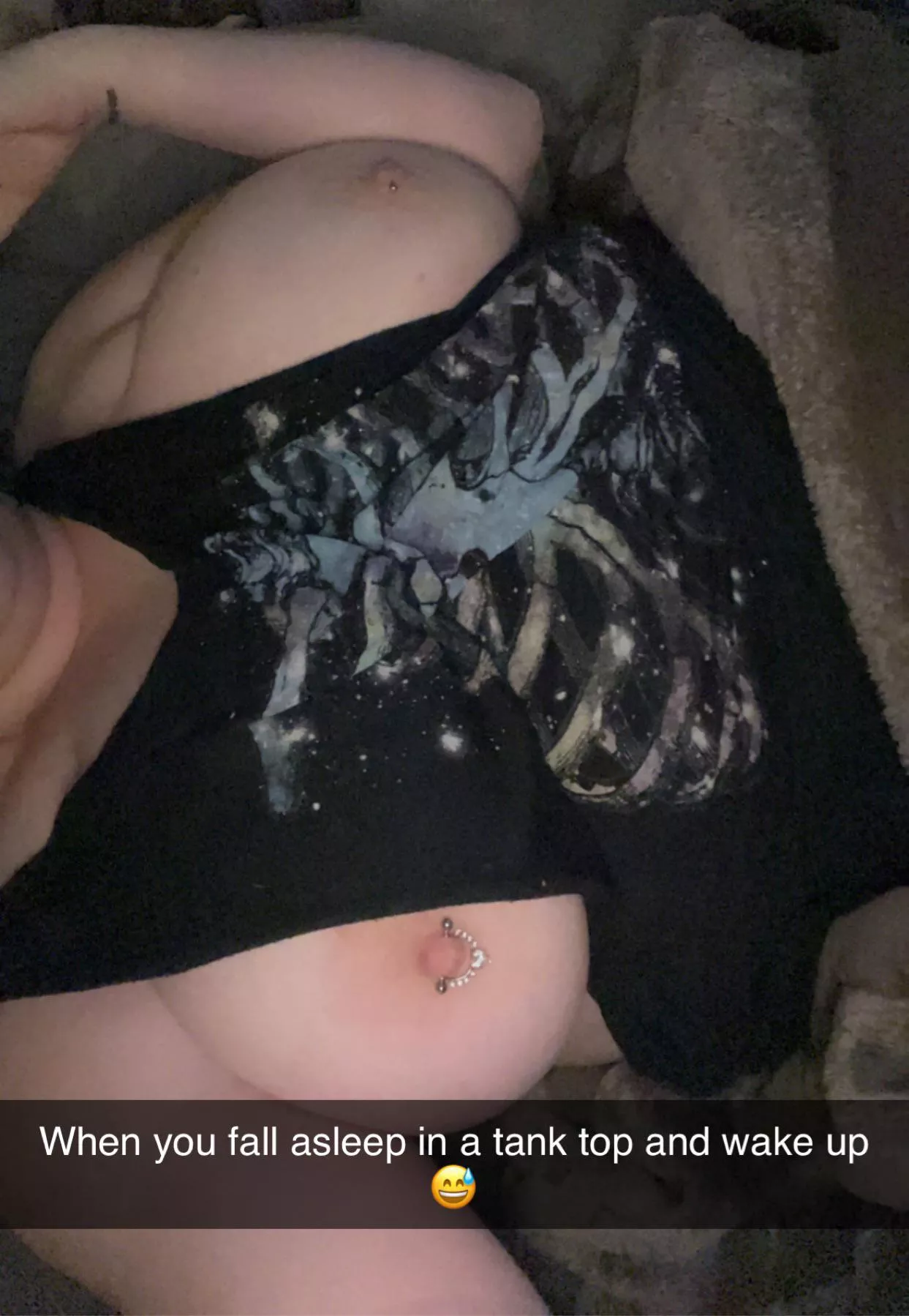 This always happens when I fall asleep in a tank top with no bra on 😅