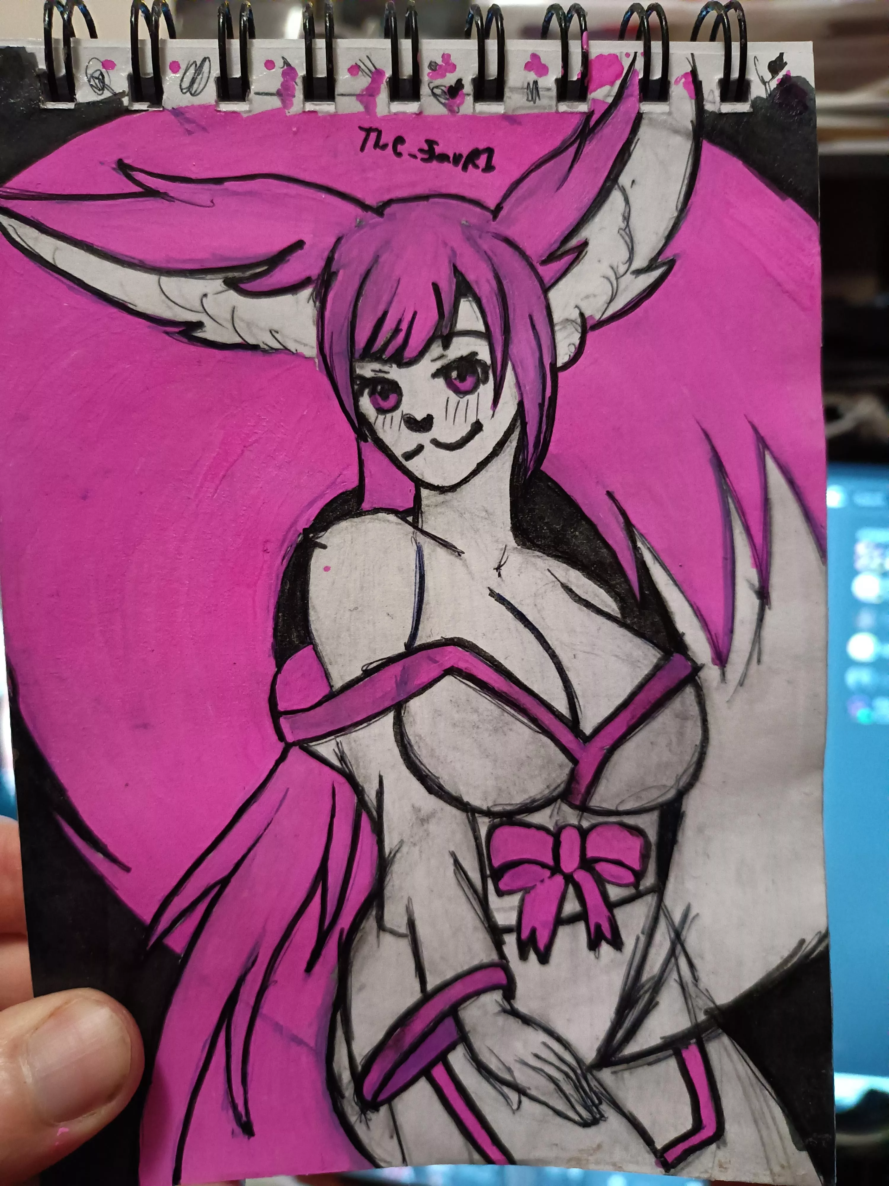 A cute pink kitsune (the_saver1)