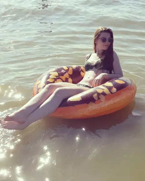 Bikini girl on rubber ring