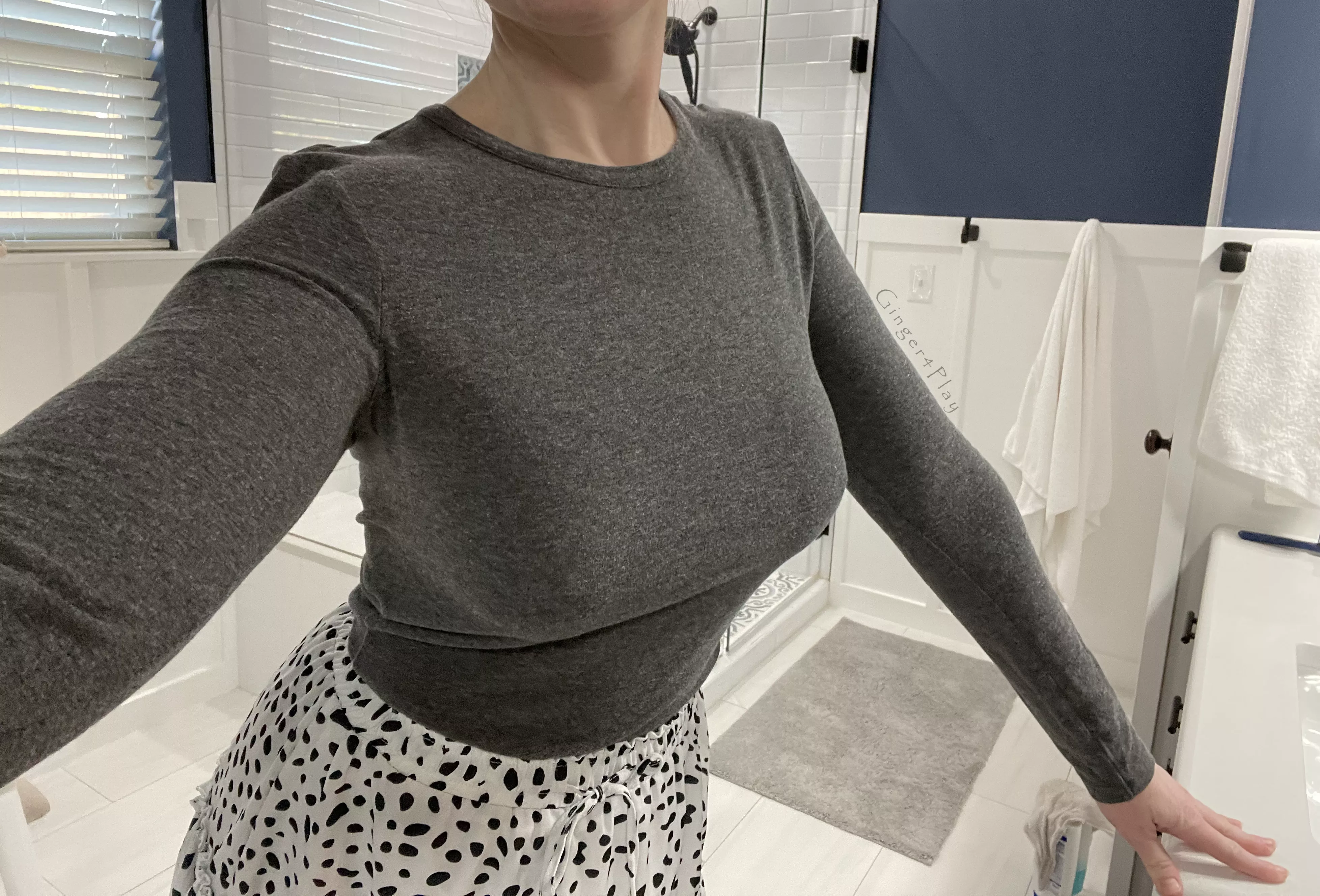 Braless should go over well during the board meeting today