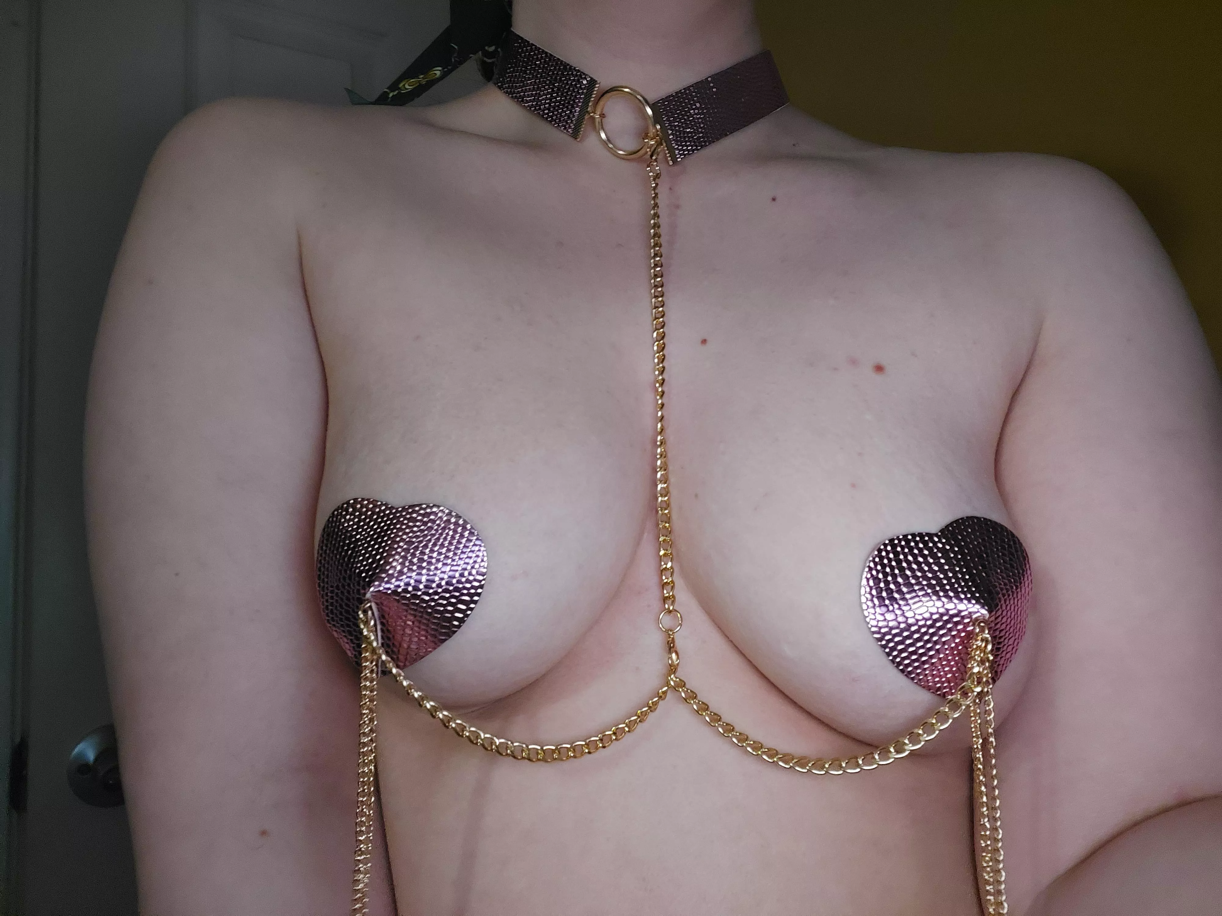 Chained and collared for your amusement