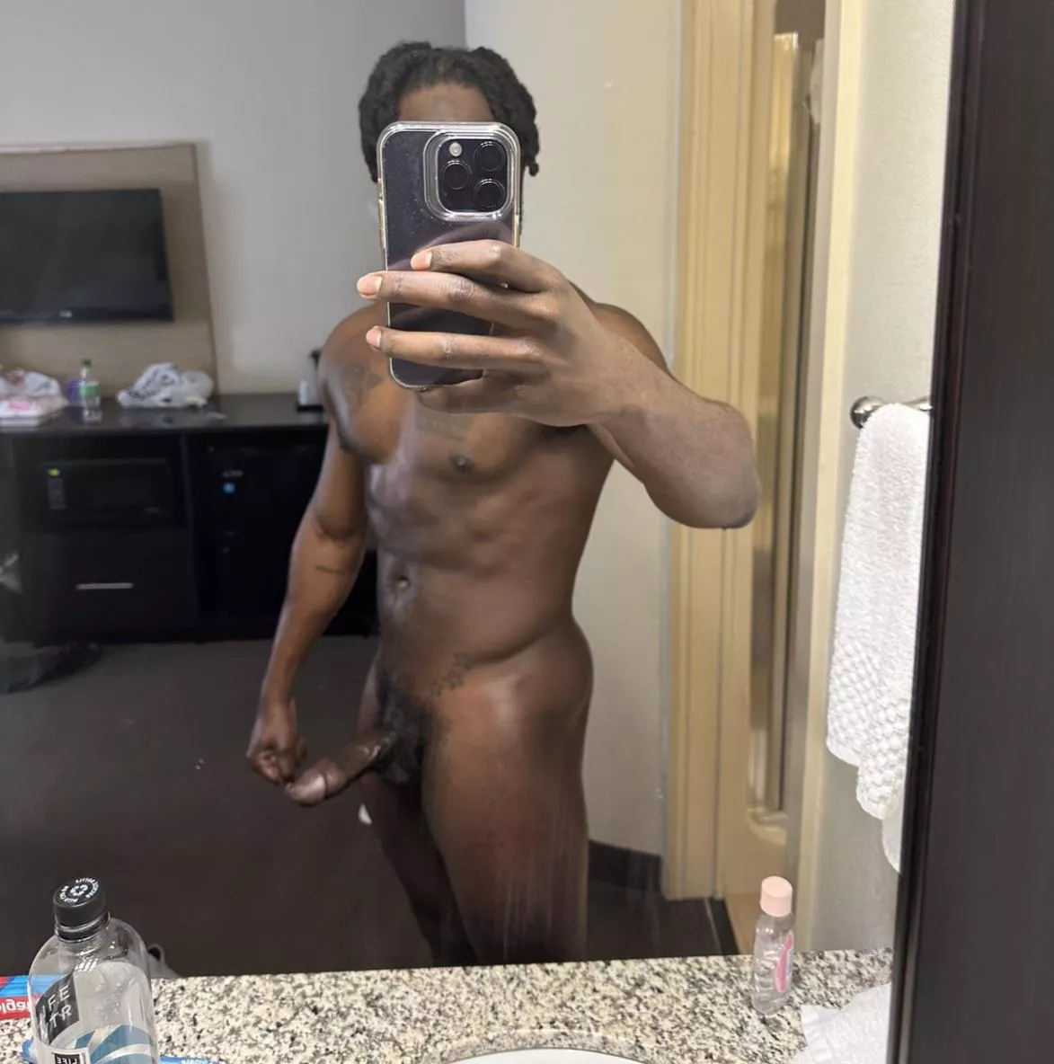 Touch my body and make eye contact