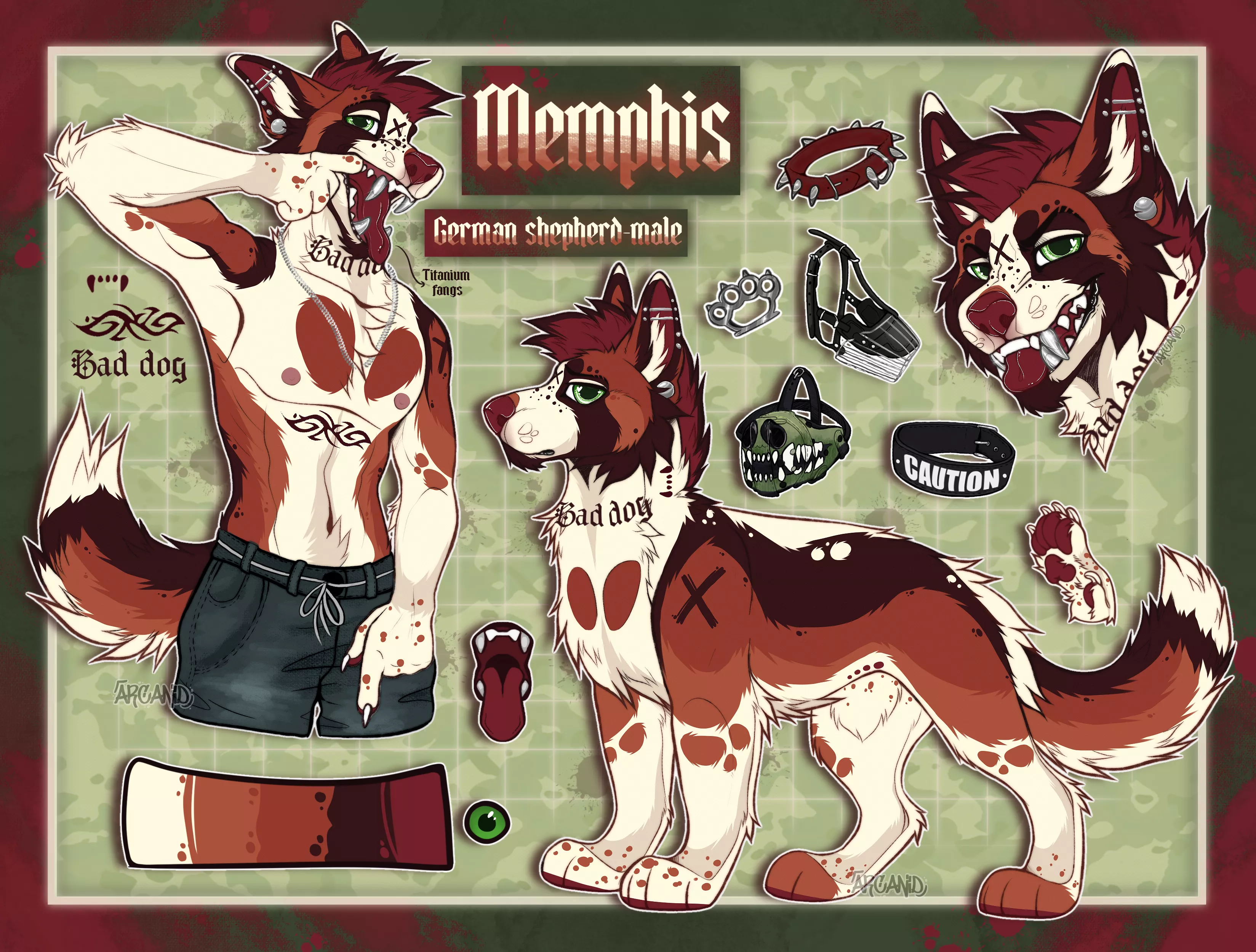 A wild German shepherd appears! What will you do? FIGHT or RUN? (Art by me @arcanid_)