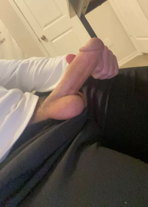 Freshly shaven thick cock and balls