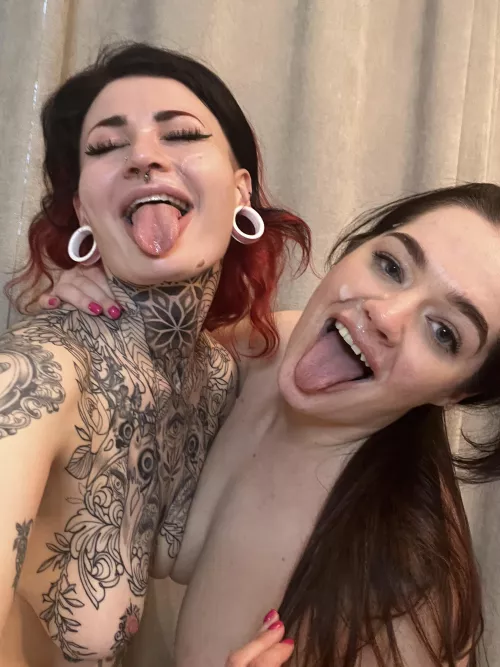 Sharing a facial with my best friend>