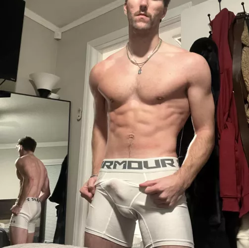 Too tight? Also bonus back and booty peek [M]