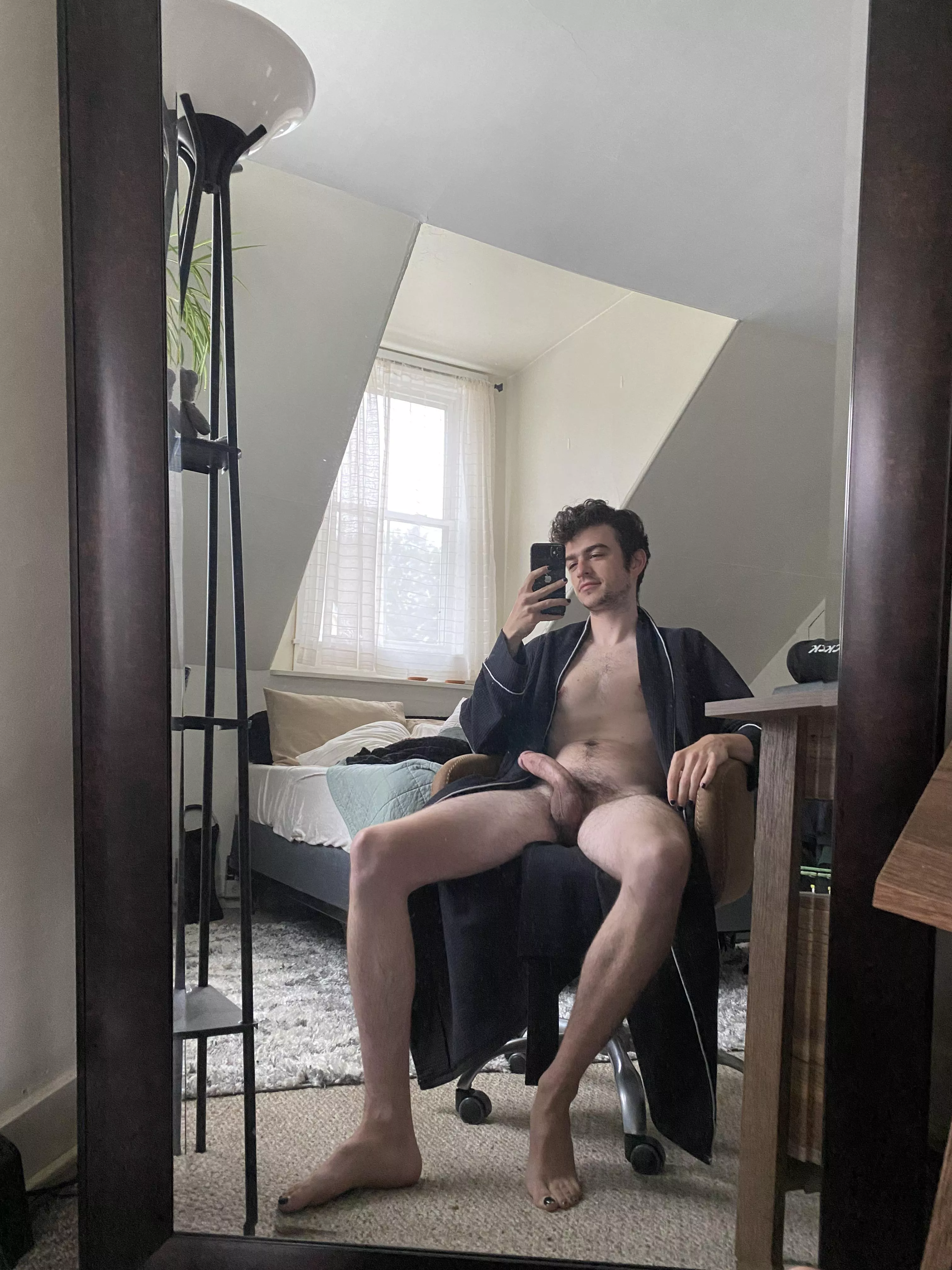 A robe and nothing underneath is my favorite thing to wear around the apartment