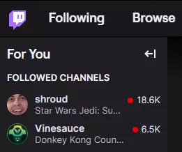 Followed Channels sort option not appearing, never has. What am I missing?