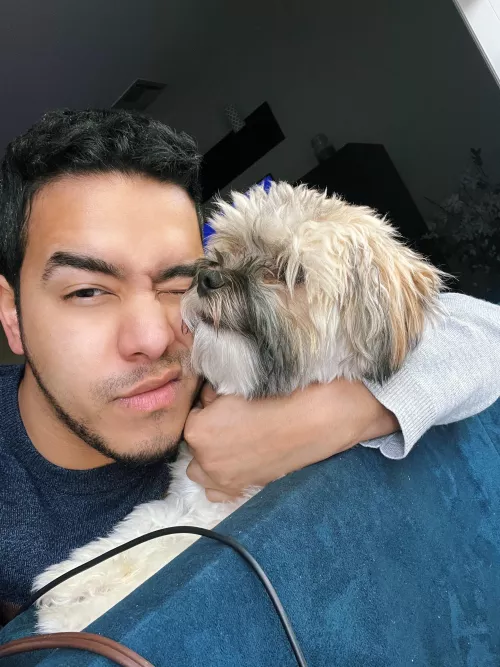 Hanging out with my WFH buddy 🐶