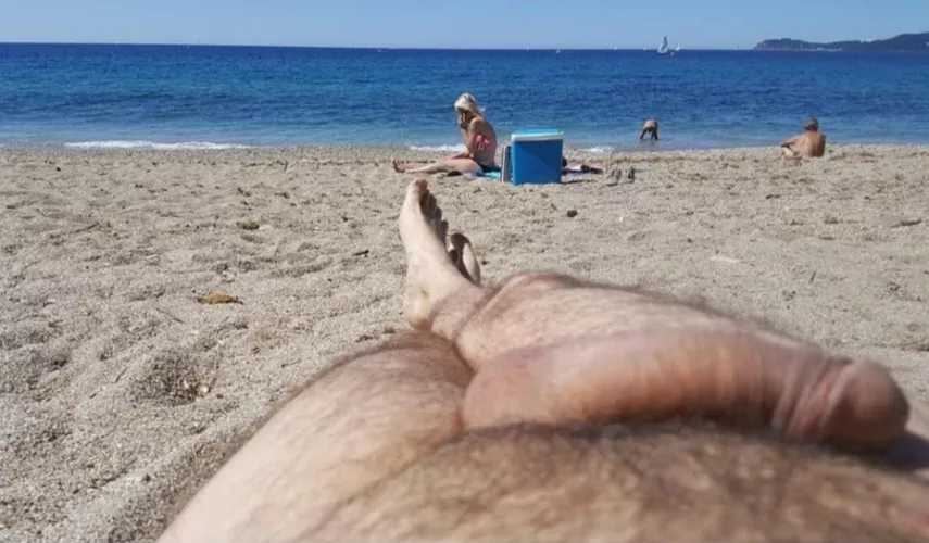 hard dick on beach...