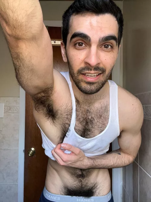 I wear tank tops so you always have easy access to my bushy pit