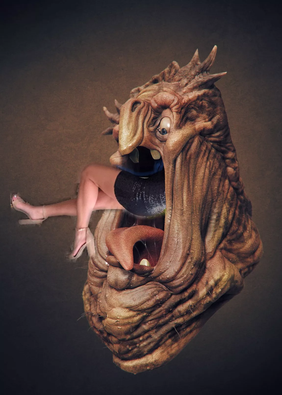 {Image} Monster eats girl in heels and dress head first