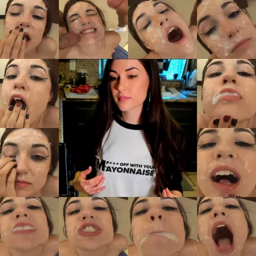 Sasha requests cum instead of mayonnaise when she orders her burgers and sandwiches