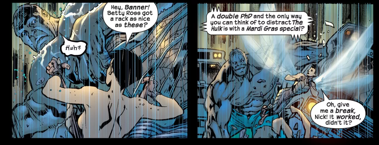 The Wasp flashes the Hulk [Ultimates #5]