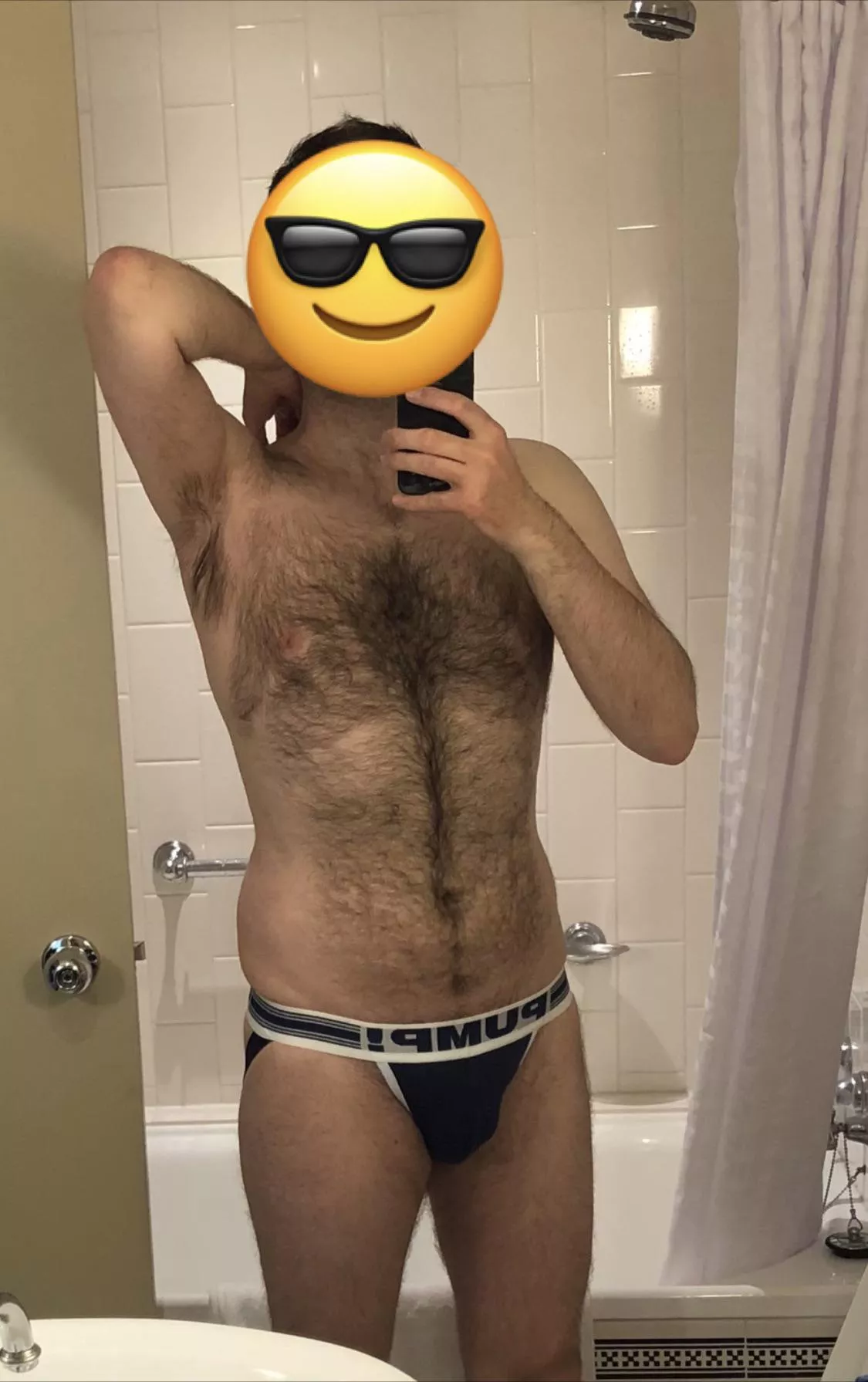 I feel like I’m living out of hotel rooms at the moment. Happily, today is for pleasure not business. I’ve a wedding this afternoon (not mine.) I’ll change out of the jock into something more conservative (42)