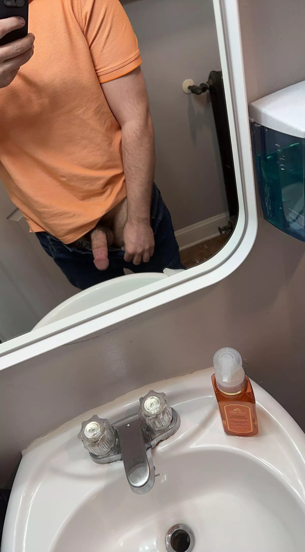 Soft cock in the work bathroom… anyone want to be my boss? DMs are open