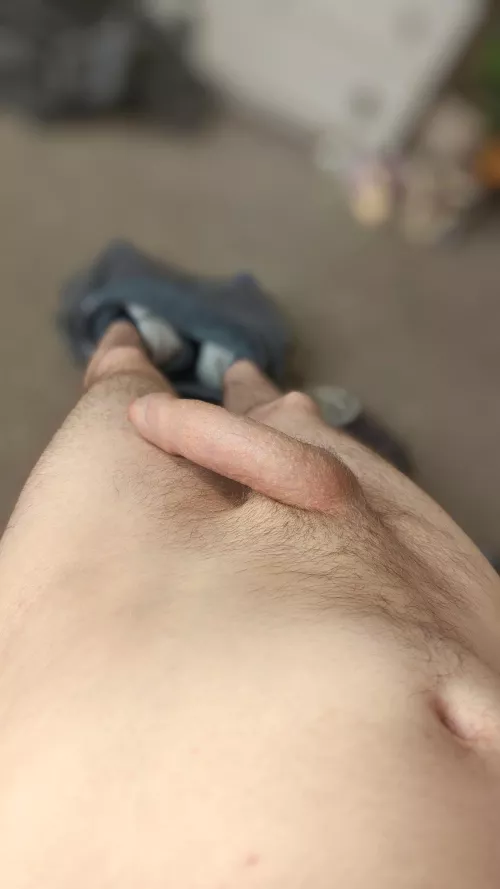 The reason for the bulge in my grey trackies