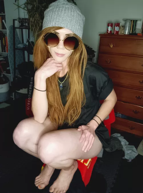 Vibing in my giant sunglasses