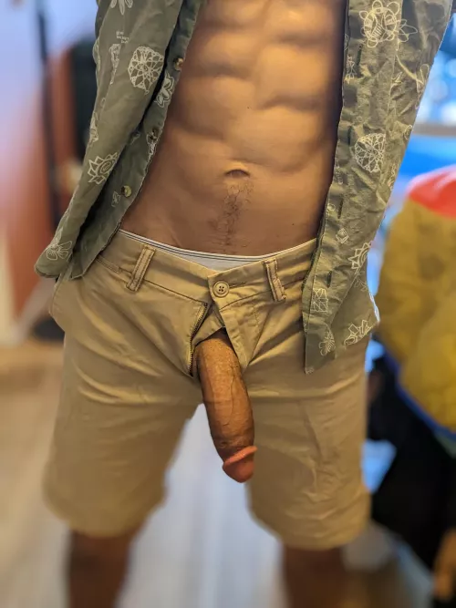 Wearing shorts with a cock like this is tough sometimes