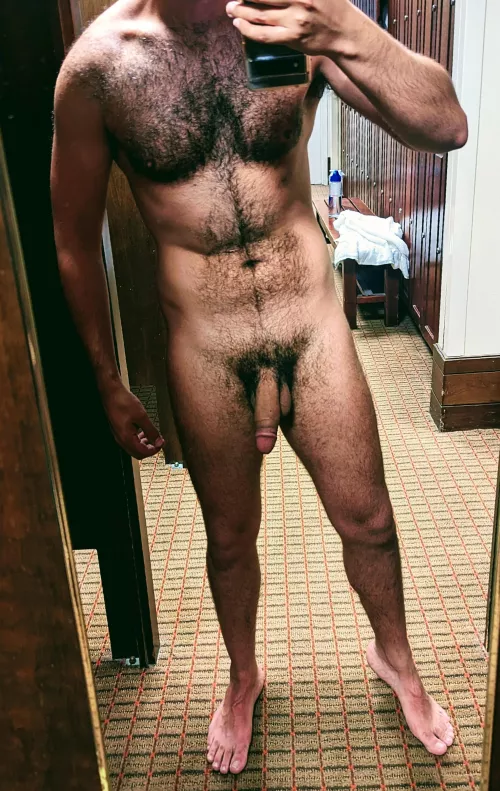 You see me in the gym locker room, what do you do?