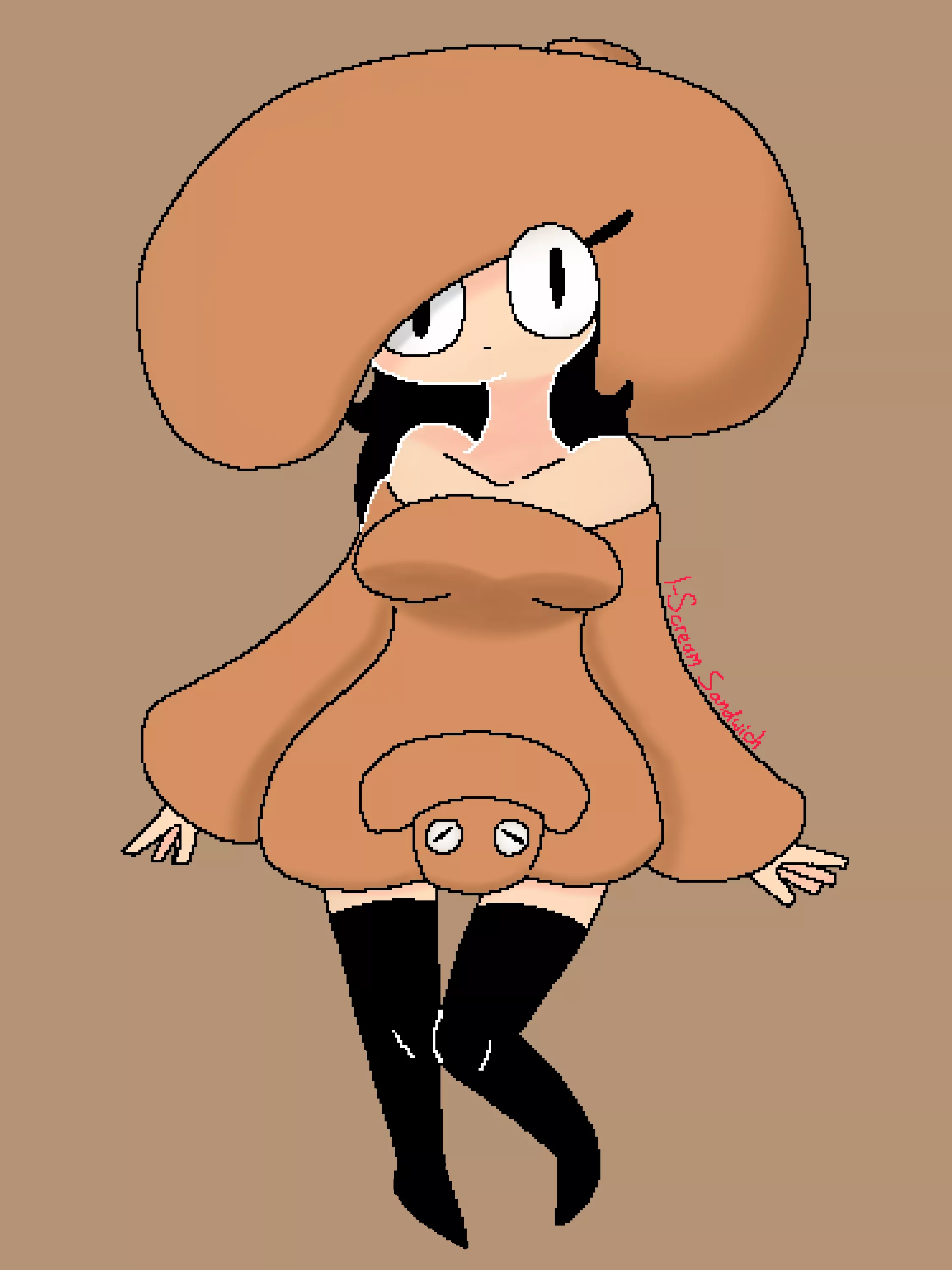 A drawing I made of the mushroom girl