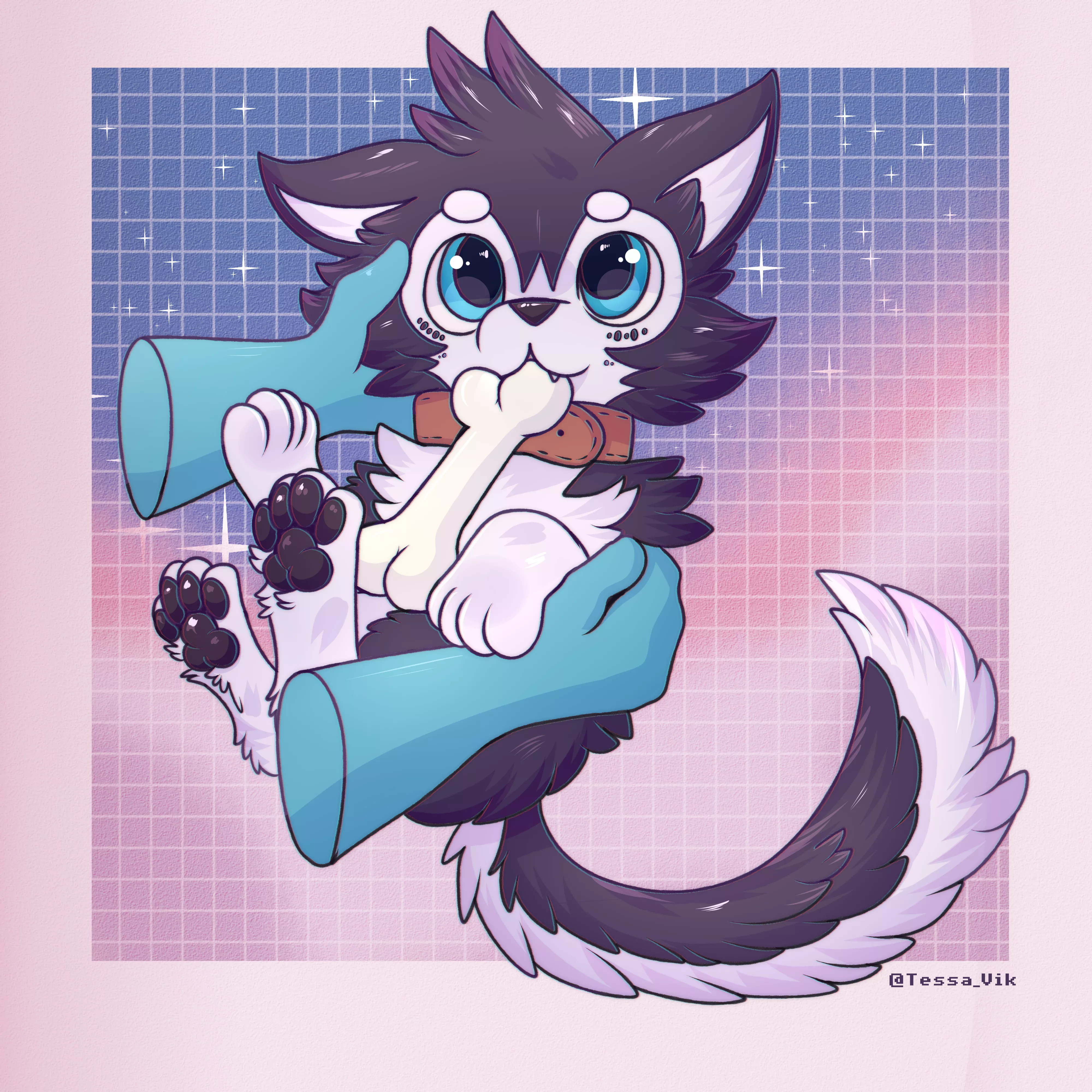 A little drawing of my husky in puppy mode :3 (Art by me)