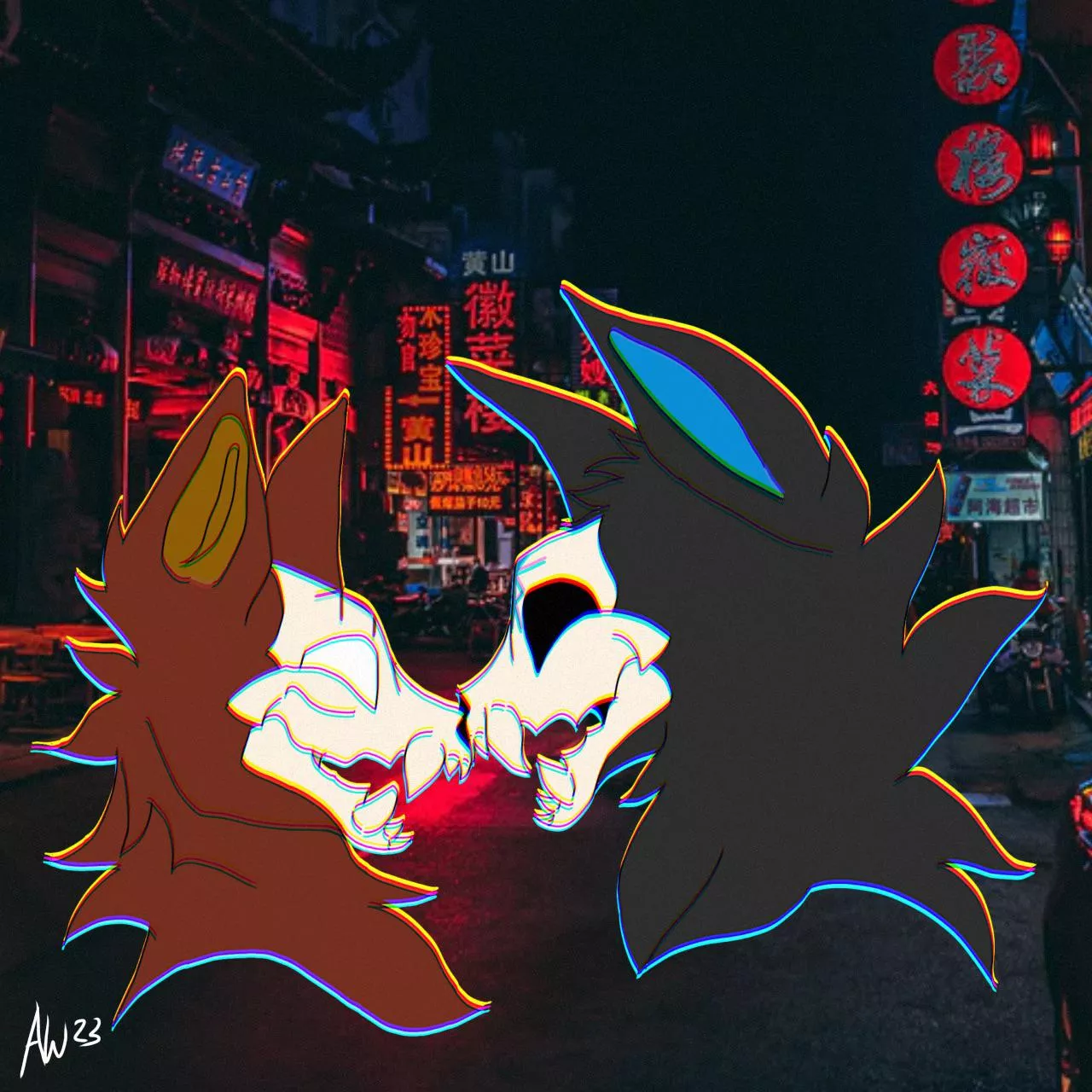 Drew my partners and my sona together.