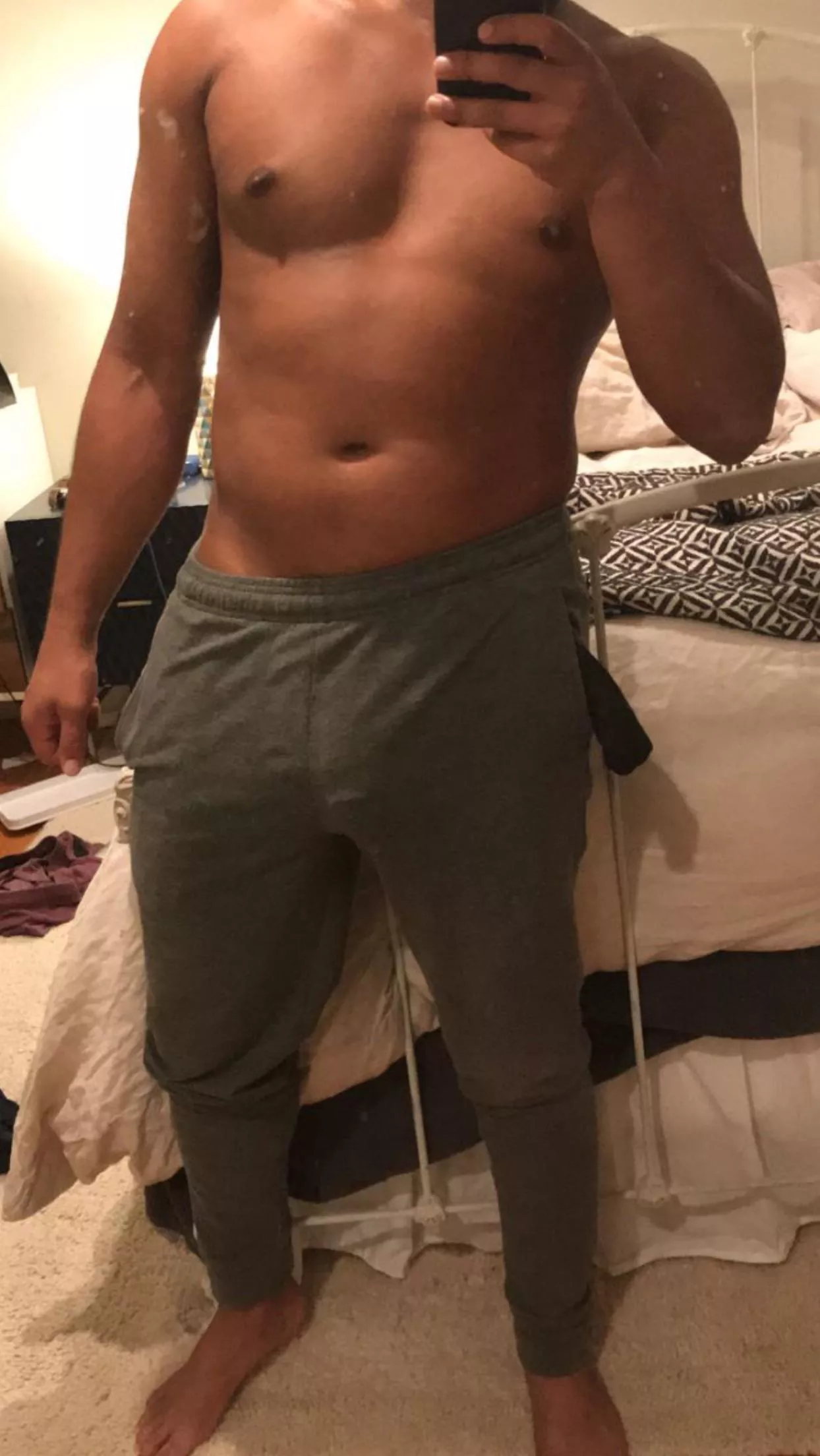 Grey sweatpants print