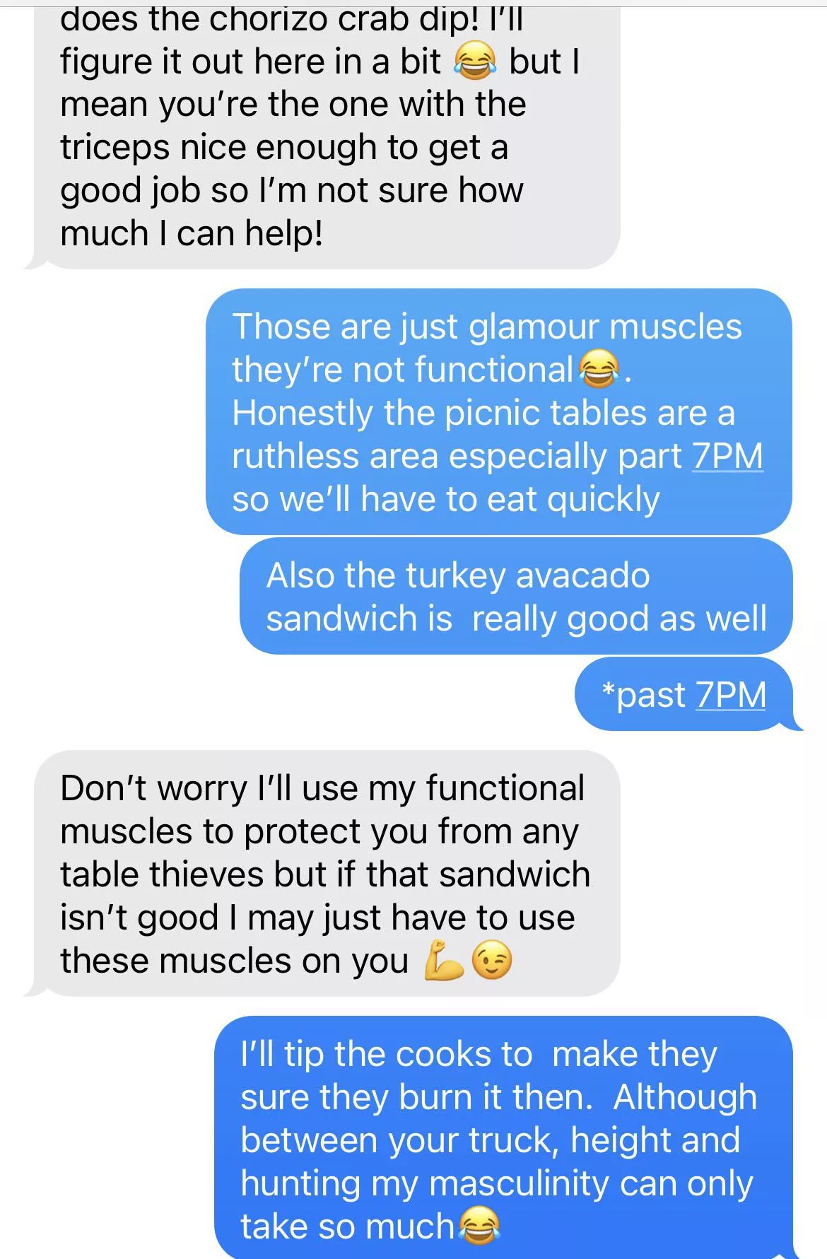 In the early phases of dating, no knowledge of my submissive desires and she just hit me with this, I think I better bring her a good sandwich.