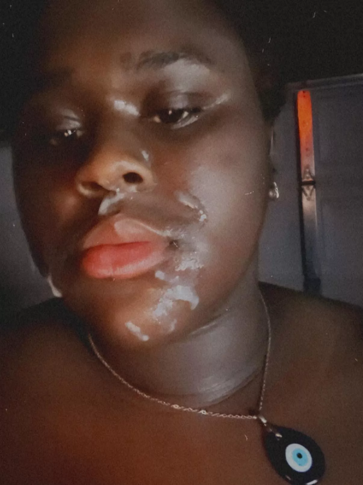 look at my pretty cum covered face